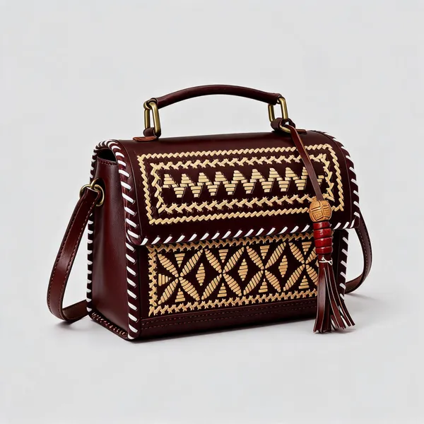 Brown_Genuine_Leather_Hand_Embroidered_Geometric_Handbag_For_Women