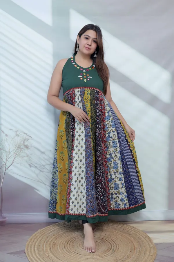 Misha_Multi_Ajarakh_Mirror_Cotton_Kurti/One_Piece