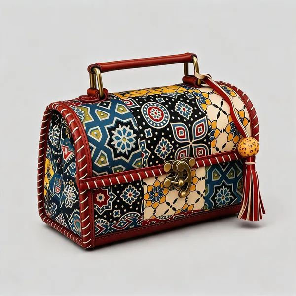 Multicolor_Ajrakh_Silk_Leather_Patchwork_Sling_Bag_For_Women