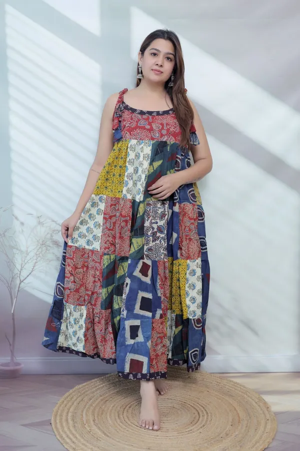 Maira_Multi_Ajarakh_Patchwork_Cotton_Kurti/One_Piece