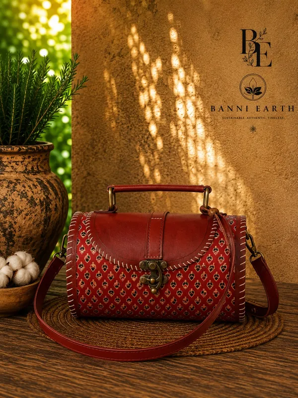 Banni_Earth_Red_Patterned_Handbag_With_Shoulder_Strap
