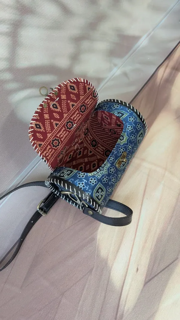 Blue_Ajrakh_Silk_Leather_Floral_Geometric_Sling_Bag_For_Women