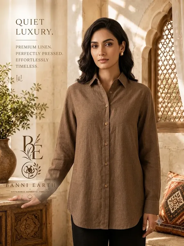 Brown_Kala_Cotton_Relaxed_Fit_Shirt_For_Women