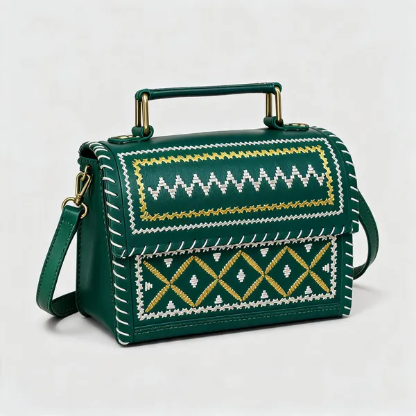 Green_Genuine_Leather_Hand_Embroidered_Ethnic_Handbag_For_Women