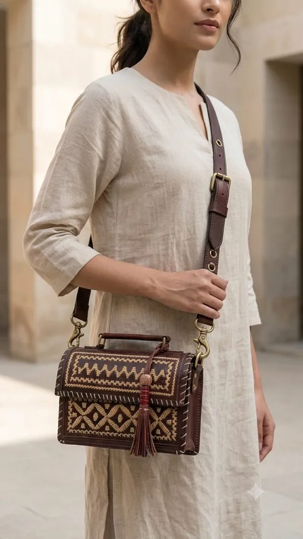 Brown_Genuine_Leather_Hand_Embroidered_Geometric_Handbag_For_Women