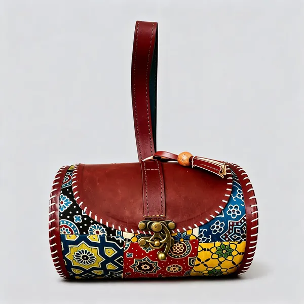 Multicolor_Ajrakh_Silk_Leather_Patchwork_Sling_Bag_For_Women
