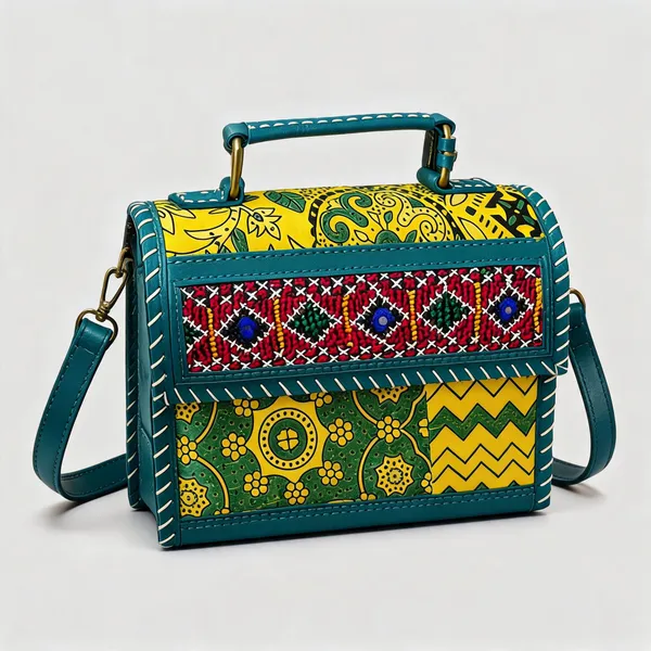Multicolor_Ajrakh_Silk_Leather_Patchwork_Shoulder_Bag_For_Women