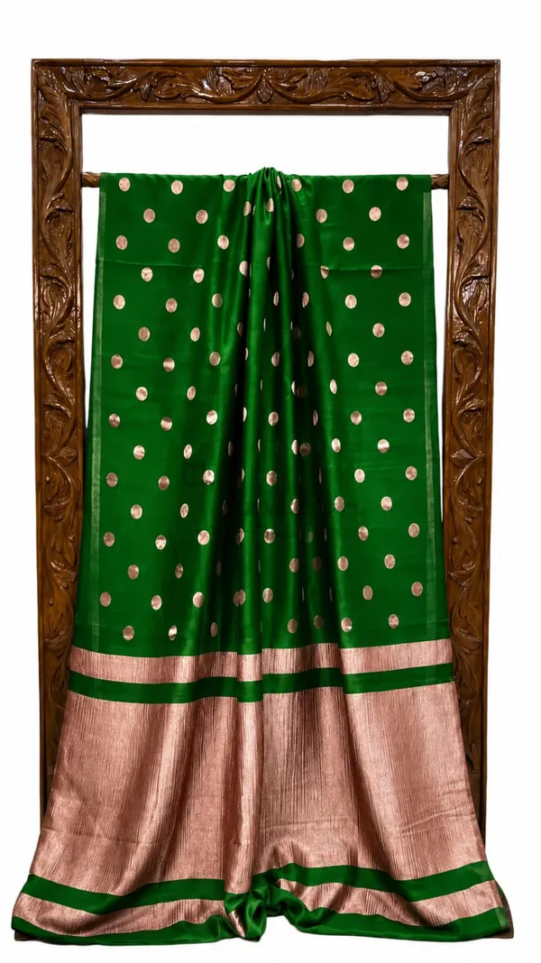 Green_Woven_Polka_Dot_Saree_for_Women