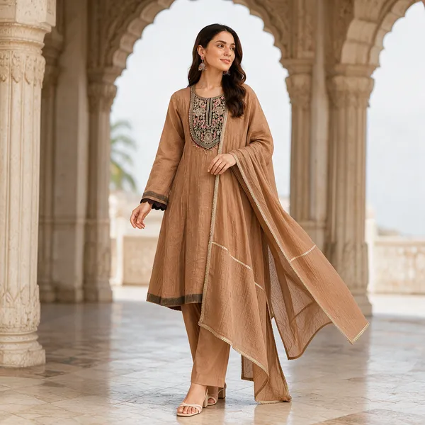 Beige_Natural_Crepe_Straight_Embroidered_Kurta_Set_For_Women