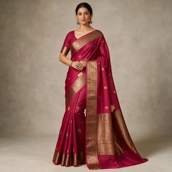 Pink_Banarasi_Kora_Silk_Sarees_Copper_Zari_Weaving_Boota_Body_Jamawork