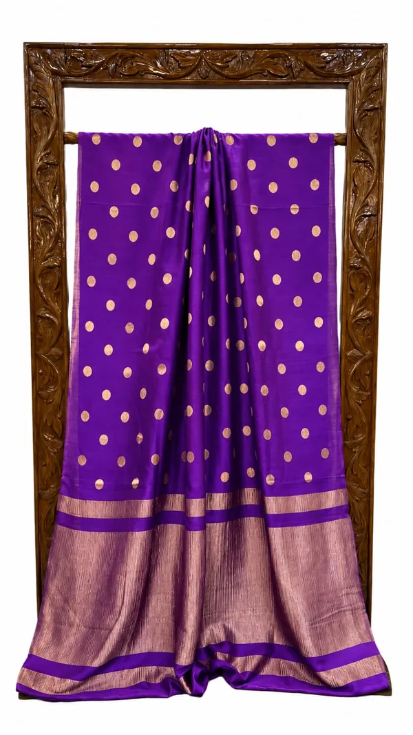Purple_Woven_Polka_Dot_Saree_For_Women