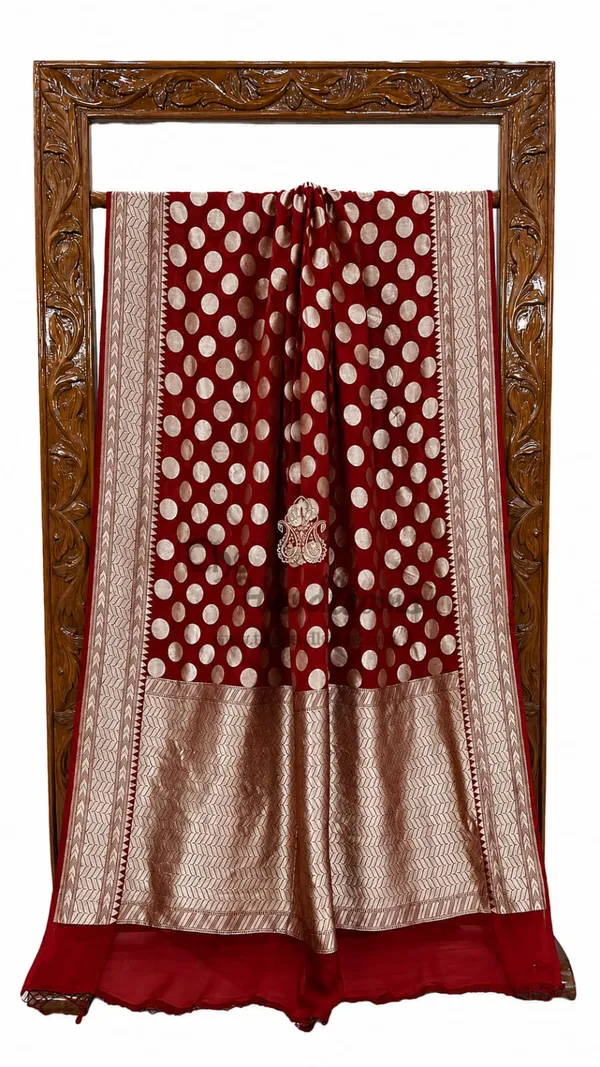Brown_Banarasi_Silk_Sarees_Banarasi_Katan_Silk_Sarees_With_Almond_Zari_Weaving_Circle_Design