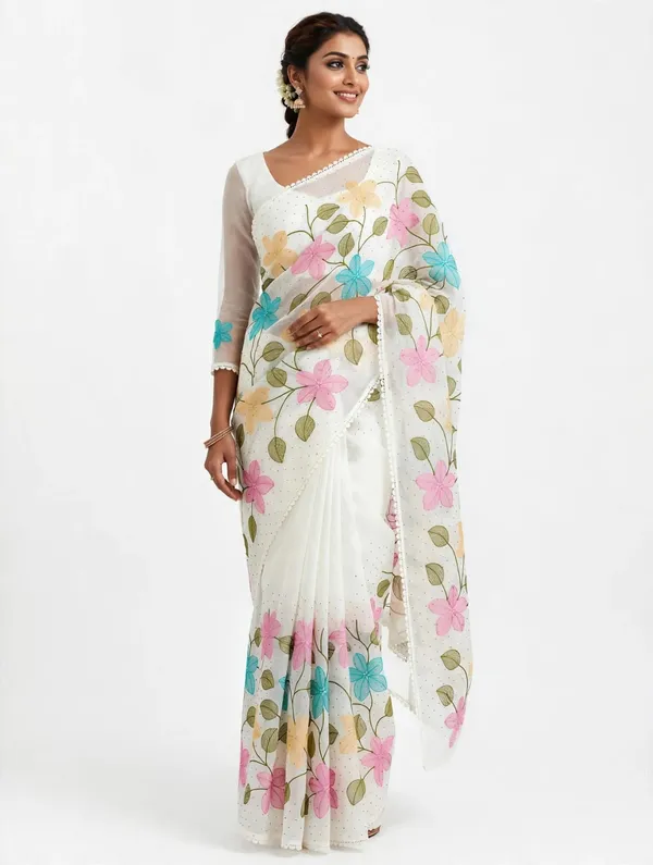Viscos_Crunchy_Silk_Fabric_with_Fancy_Floral_Design_Embroidery_Thread_Work_With_Blouse