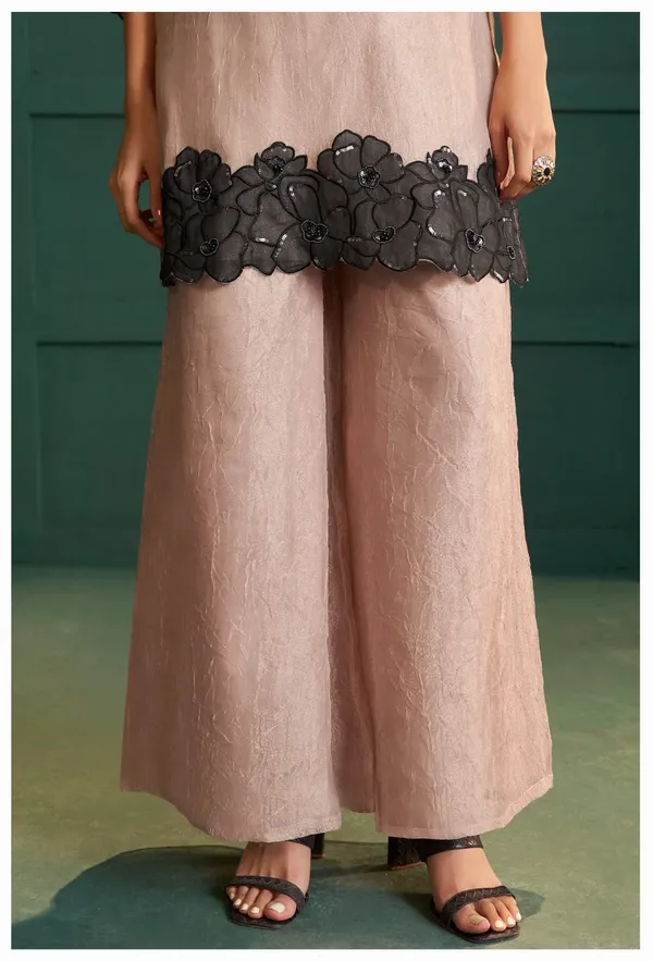 Baby_Pink_Crush_Shimmer_With_Applique_&_Handwork_Kurta_Palazzo_Dupatta_Set