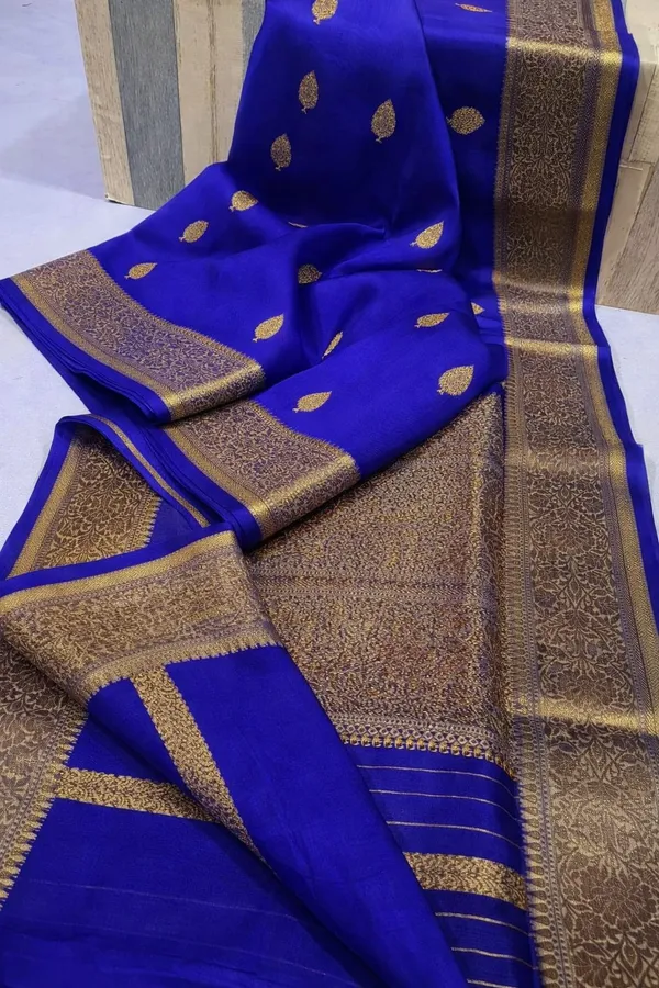 Blue_Banarasi_Kora_Silk_Sarees_Copper_Zari_Weaving_Boota_Body_Jamawork