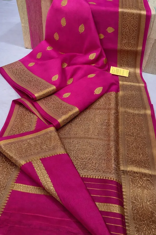 Pink_Banarasi_Kora_Silk_Sarees_Copper_Zari_Weaving_Boota_Body_Jamawork
