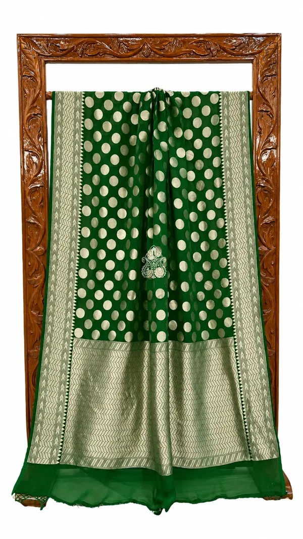 Green_Banarasi_Silk_Sarees_Banarasi_Katan_Silk_Sarees_With_Almond_Zari_Weaving_Circle_Design