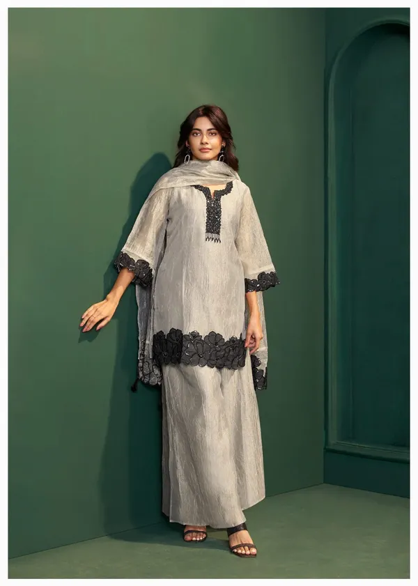 Off_White_Crush_Shimmer_With_Applique_&_Handwork_Kurta_Palazzo_Dupatta_Set