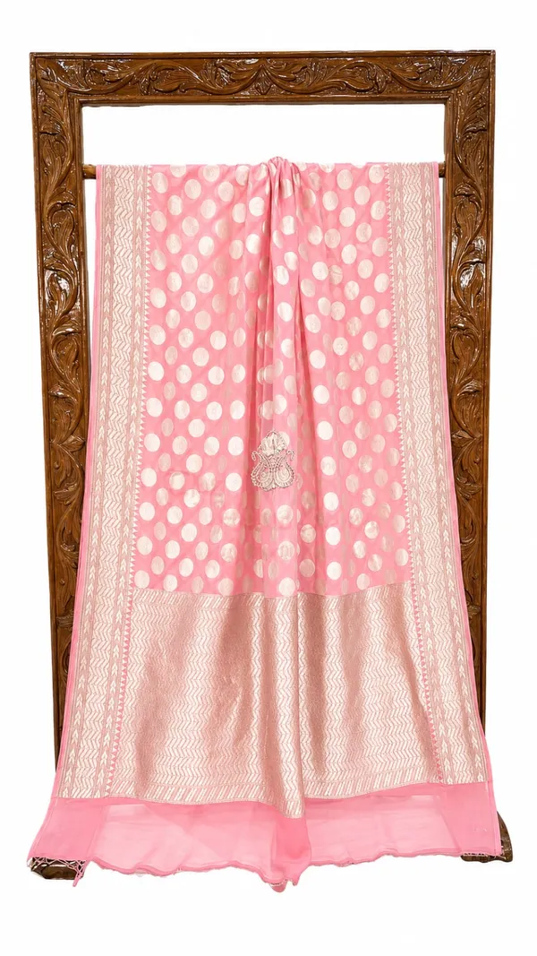 Pink_Banarasi_Silk_Sarees_Banarasi_Katan_Silk_Sarees_With_Almond_Zari_Weaving_Circle_Design