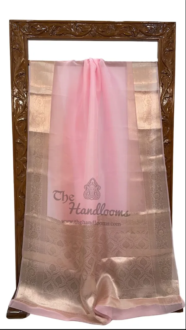 Pink_Banarasi_Kora_Organza_Silk_Sarees_Banarasi_Jaal_Borders_Pallu_And_Blouse