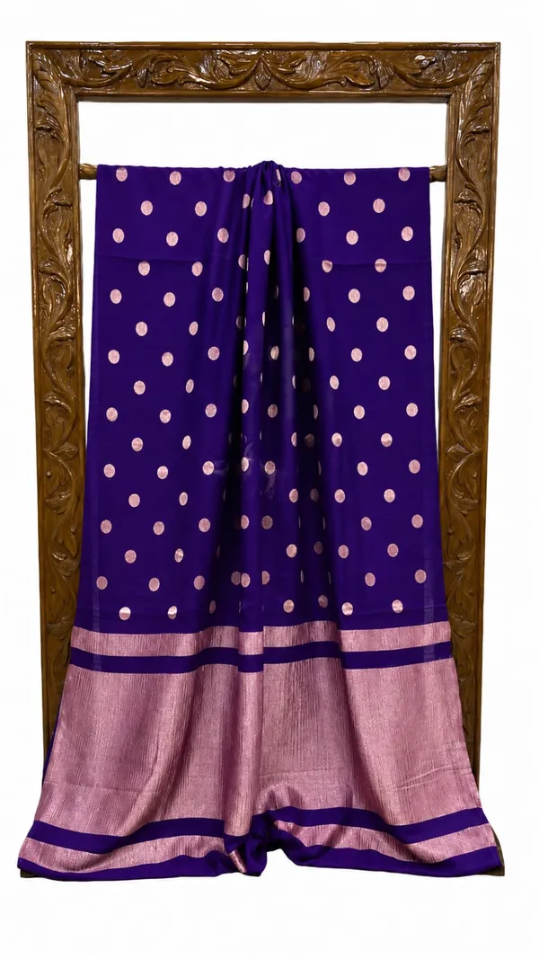 Purple_Woven_Fabric_Polka_Dot_Saree_For_Women