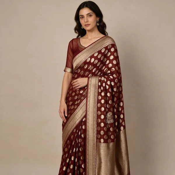Brown_Banarasi_Silk_Sarees_Banarasi_Katan_Silk_Sarees_With_Almond_Zari_Weaving_Circle_Design