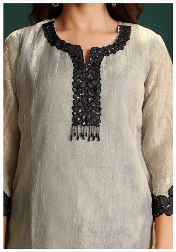 Off_White_Crush_Shimmer_With_Applique_&_Handwork_Kurta_Palazzo_Dupatta_Set