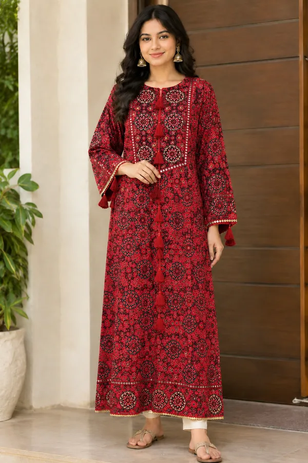 Red_Straight_Paisley_Salwar_Suit_Set_For_Women