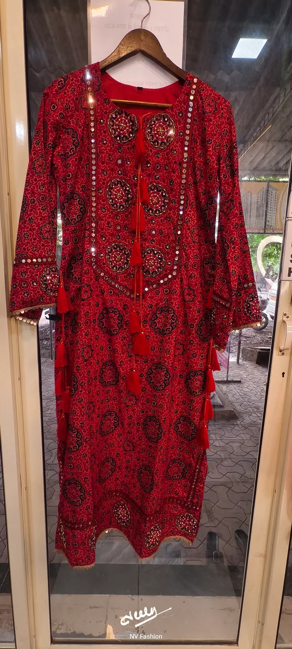 Red_Straight_Paisley_Salwar_Suit_Set_For_Women