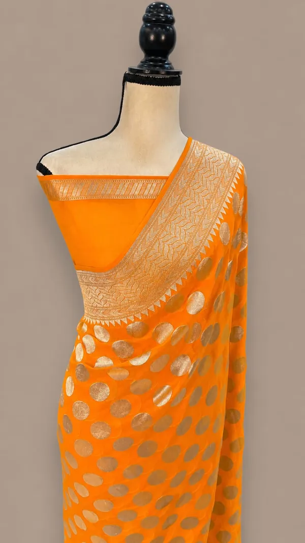 Yellow_Banarasi_Silk_Sarees_Banarasi_Katan_Silk_Sarees_With_Almond_Zari_Weaving_Circle_Design