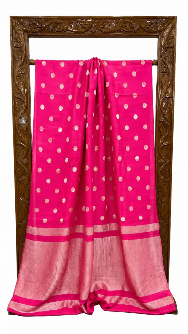Pink_Silk_Look_Polka_Dot_Saree_for_Women