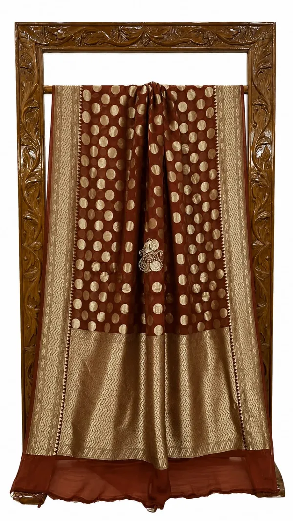 Brown_Banarasi_Silk_Sarees_Banarasi_Katan_Silk_Sarees_With_Almond_Zari_Weaving_Circle_Design