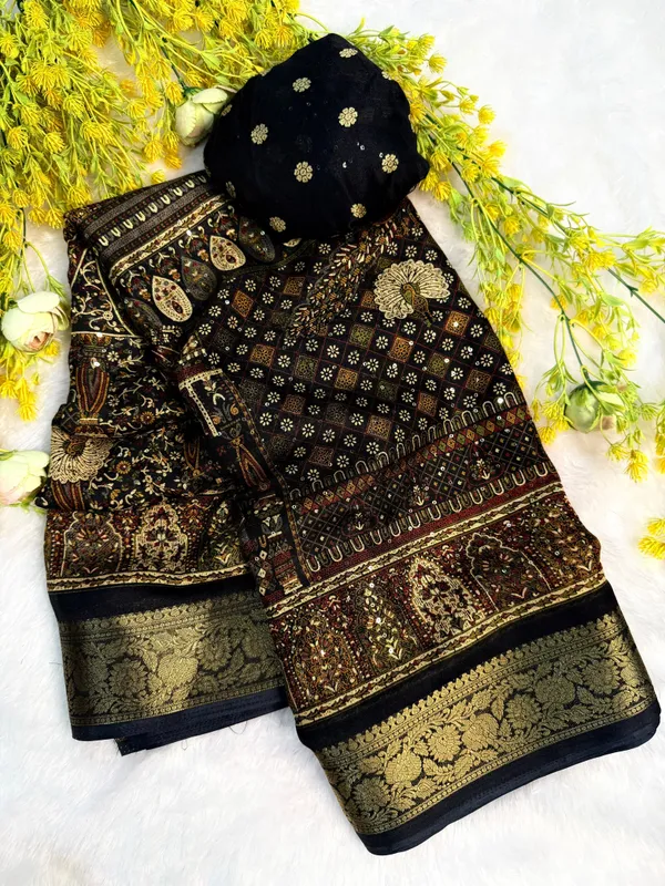 Pure_Marsh_Mellow_silk_saree_with_Unique_printed_Sarees_And_self_Emboss_With_designer_SIQVANCE_Work_Saree_all_over_saree_With_Rich_Pallu