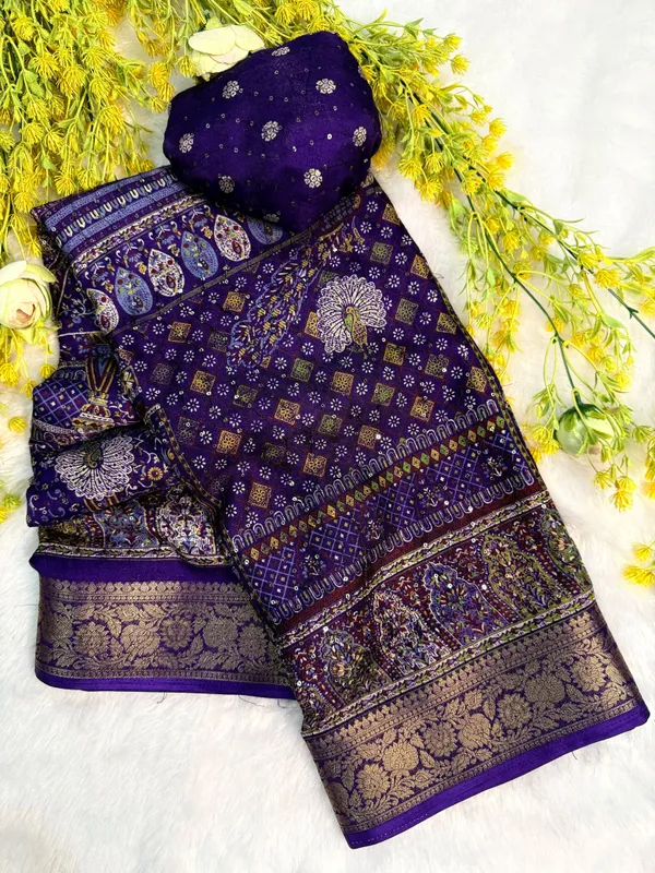 Pure_Marsh_Mellow_silk_saree_with_Unique_printed_Sarees_And_self_Emboss_With_designer_SIQVANCE_Work_Saree_all_over_saree_With_Rich_Pallu