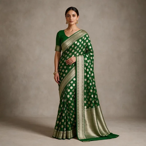 Green_Banarasi_Silk_Sarees_Banarasi_Katan_Silk_Sarees_With_Almond_Zari_Weaving_Circle_Design