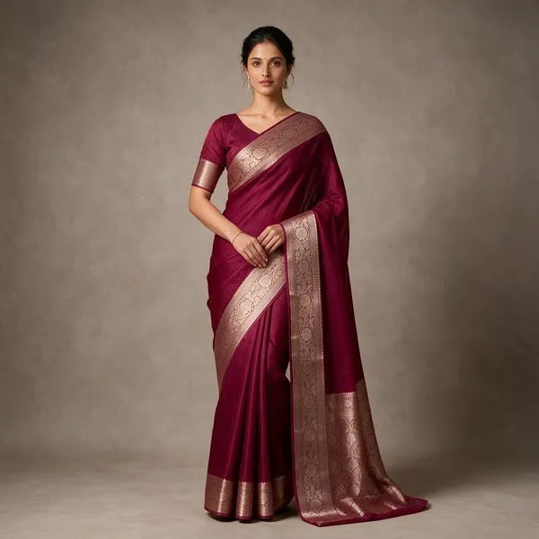 Pink_Banarasi_Kora_Organza_Silk_Sarees_Banarasi_Jaal_Borders_Pallu_And_Blouse