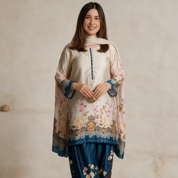 Off_White_Natural_Crepe_Floral_Farshi_Kurta_Set_For_Women