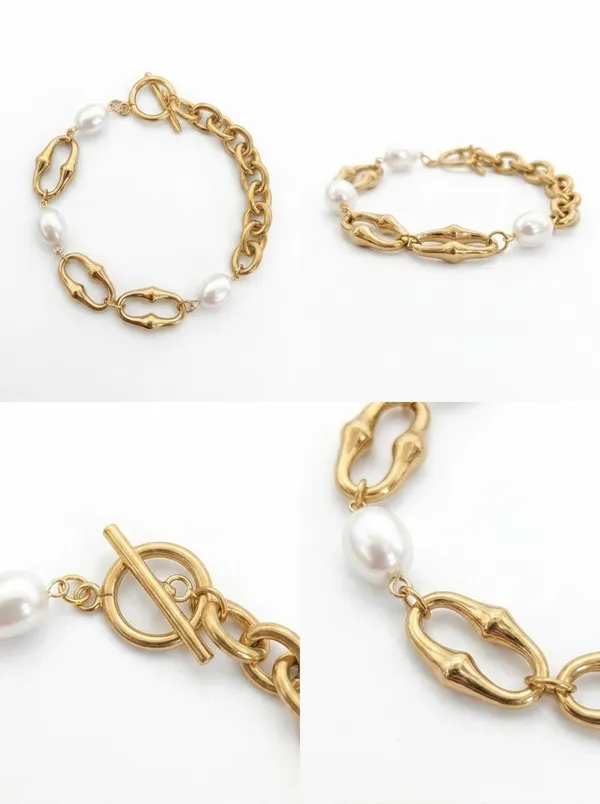 Golden_Pearl_Chain_Bracelet(52194)