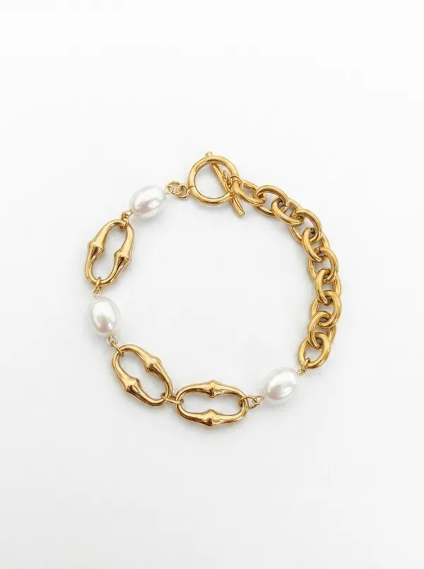 Golden_Pearl_Chain_Bracelet(52194)