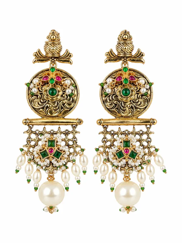 Emerald_Lotus_Heritage_Earrings_(53609)