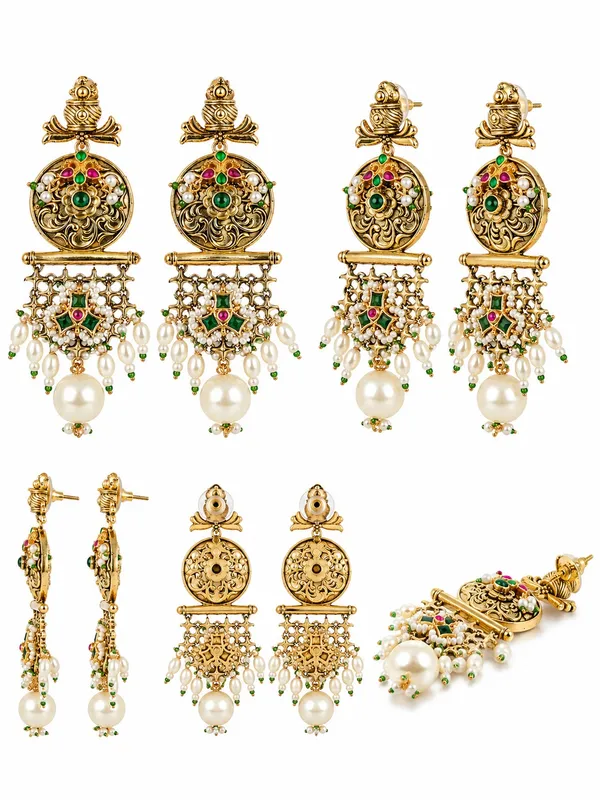 Emerald_Lotus_Heritage_Earrings_(53609)