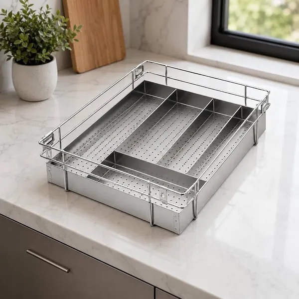 304_Stainless_Steel_Electroplated_Box_Cutlery_Basket
