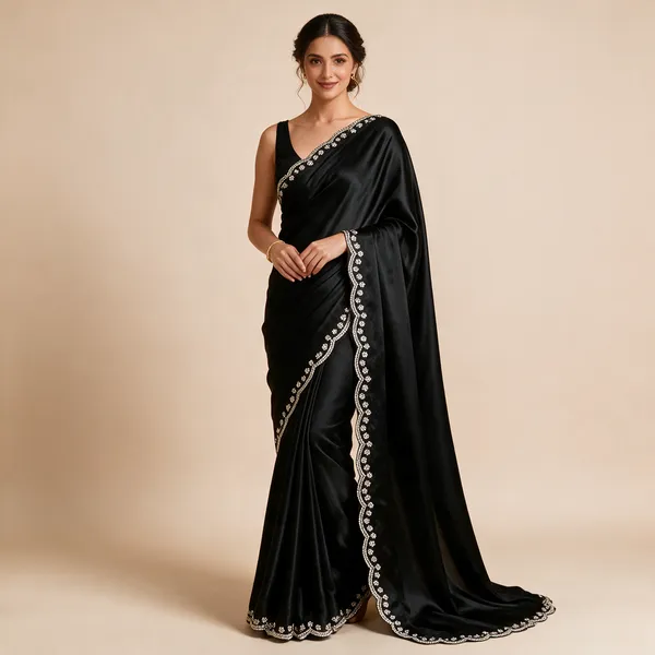 Black_Georgette_Embellished_Saree_For_Women