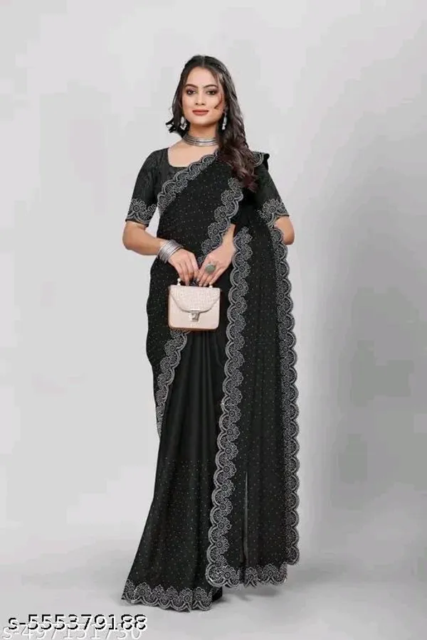 Black_Georgette_Embellished_Saree_For_Women