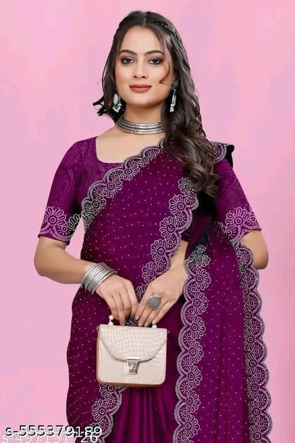 Purple_Georgette_Embroidered_Saree_For_Women