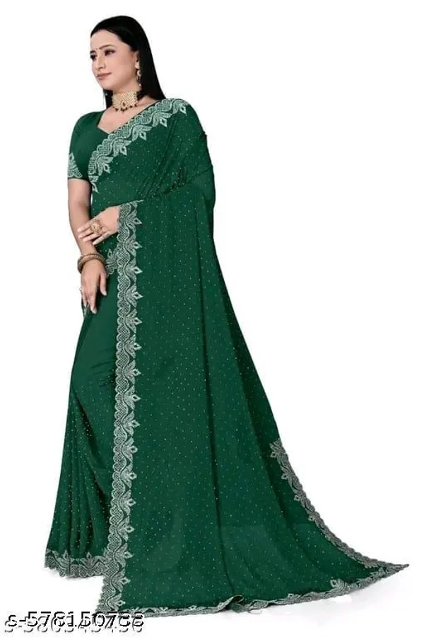 Green_Georgette_Printed_Saree_For_Women