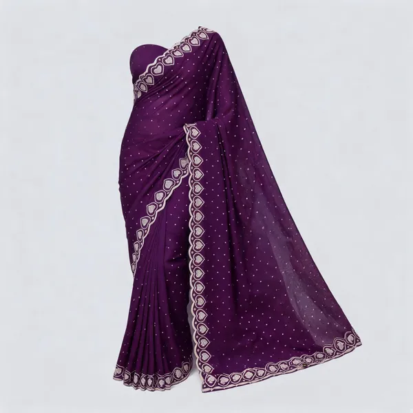 Purple_Georgette_Printed_Saree_For_Women