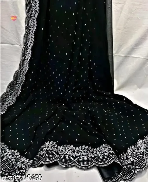 Black_Georgette_Embroidered_Saree_For_Women