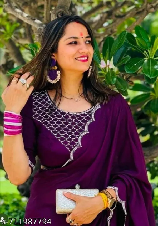 Black_Georgette_Embroidered_Saree_For_Women