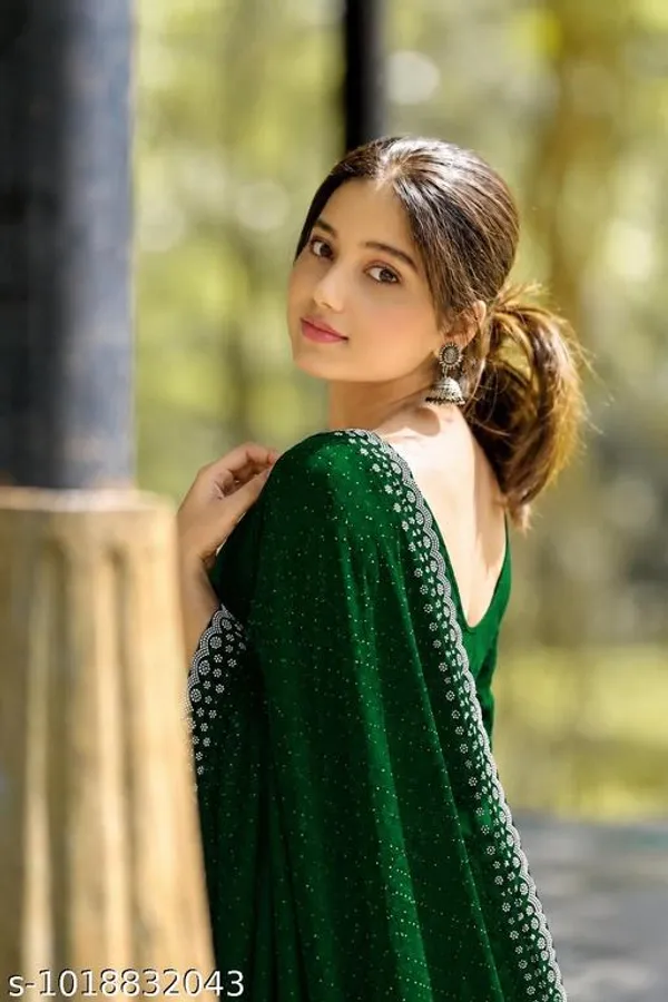 Green_Georgette_Embellished_Saree_For_Women